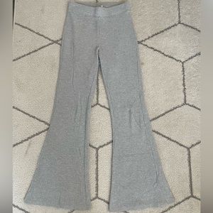 Aerie Waffle Super High-Waisted Grey Flare Pant